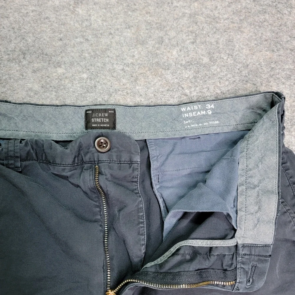 J Crew Mens 34 Stretch‎ Lightweight Casual Chino Shorts Blue